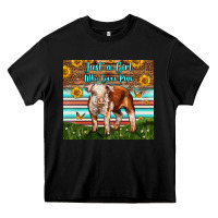 Black Just A Girl Who Loves Pig Heavy Core Tee - LillyAllenDesigns