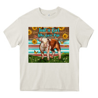Cream Just A Girl Who Loves Pig Heavy Core Tee - LillyAllenDesigns