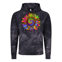 Cloud Black tie dye sunflower Vintage Hoodie - RanaPortraitStore