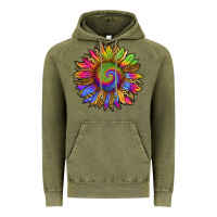 Vintage Olive tie dye sunflower Vintage Hoodie - RanaPortraitStore