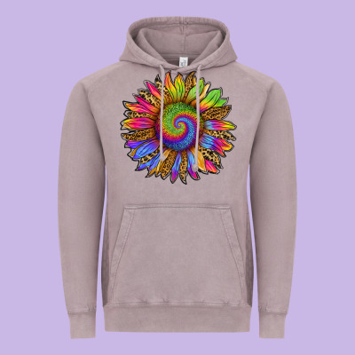 Tie Dye Sunflower Vintage Hoodie Designed By Ranaportraitstore