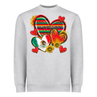 Heather Grey Mexican Hearts Heavyweight Sweatshirt - texasbilliewilder
