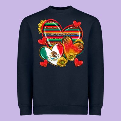 Mexican Hearts Heavyweight Sweatshirt Designed By Texasbilliewilder