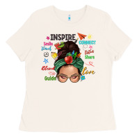 Teacher Messy Bun Caucasian Ladies Tee | Teevron