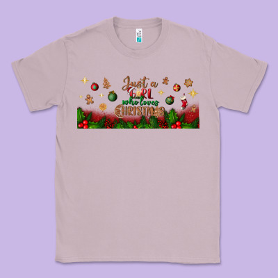 Just A Girl Who Loves Christmas Libbey Glass Classic Tee Designed By Bundleandbundleshop