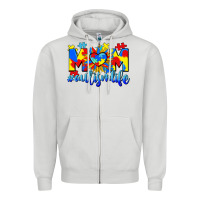 Dove Grey Mom Autism life Zipper Hoodie - CowGirlArtShop