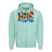 Seafoam Mom Autism life Zipper Hoodie - CowGirlArtShop