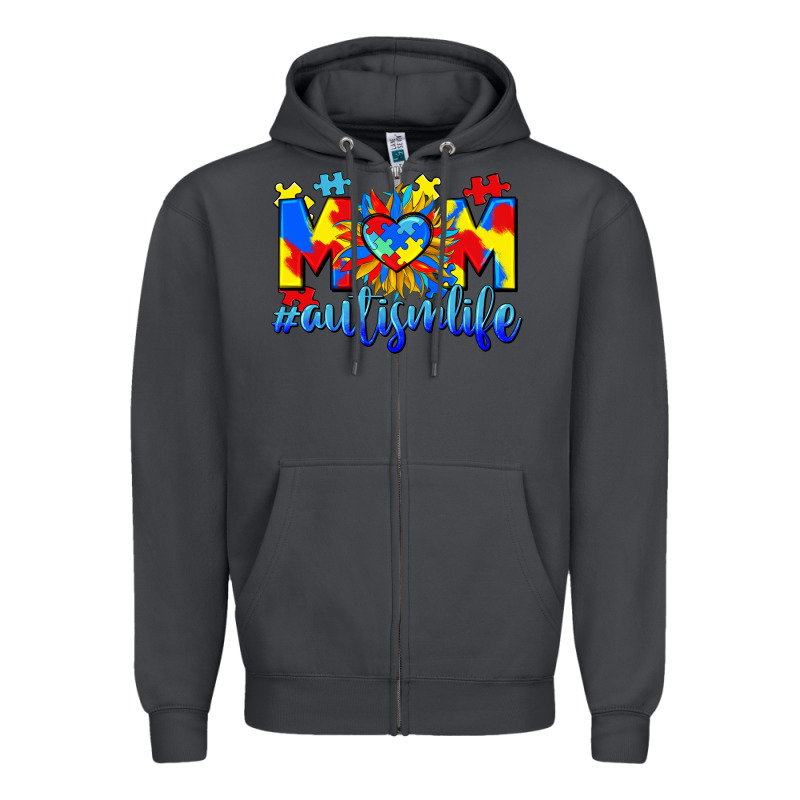 Mom Autism Life Zipper Hoodie by CowGirlArtShop | Teevron