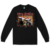 Black Merry Christmas Cows Long Sleeve Tee - Bettercallsaul