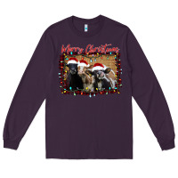 Plum Merry Christmas Cows Long Sleeve Tee - Bettercallsaul