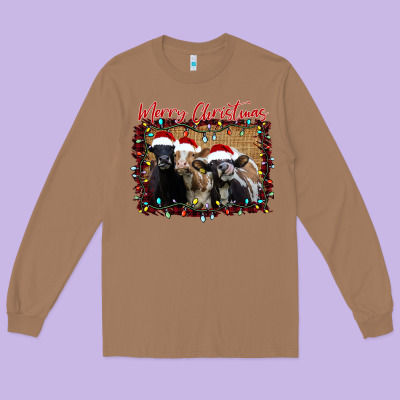 Merry Christmas Cows Long Sleeve Tee Designed By Bettercallsaul