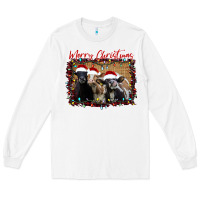 White Merry Christmas Cows Long Sleeve Tee - Bettercallsaul