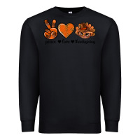 Black peace love thanksgiving bbs Premium Sweatshirt - BundleAndBundleShop