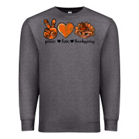 Charcoal Heather peace love thanksgiving bbs Premium Sweatshirt - BundleAndBundleShop