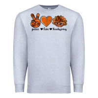Heather Grey peace love thanksgiving bbs Premium Sweatshirt - BundleAndBundleShop