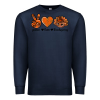 Navy peace love thanksgiving bbs Premium Sweatshirt - BundleAndBundleShop