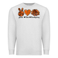 Oatmeal Heather peace love thanksgiving bbs Premium Sweatshirt - BundleAndBundleShop