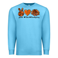 Ocean Blue peace love thanksgiving bbs Premium Sweatshirt - BundleAndBundleShop