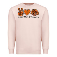 Pale Pink peace love thanksgiving bbs Premium Sweatshirt - BundleAndBundleShop