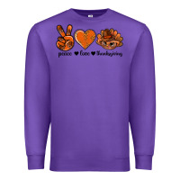 Purple peace love thanksgiving bbs Premium Sweatshirt - BundleAndBundleShop