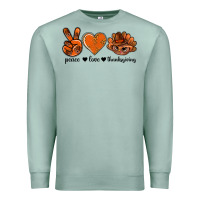Seafoam peace love thanksgiving bbs Premium Sweatshirt - BundleAndBundleShop