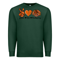 Sports Green peace love thanksgiving bbs Premium Sweatshirt - BundleAndBundleShop