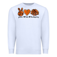 White peace love thanksgiving bbs Premium Sweatshirt - BundleAndBundleShop