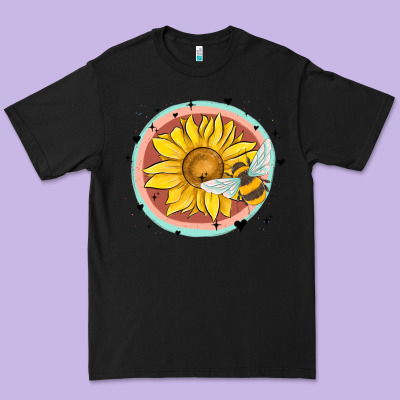 Bee And Sunflower Premium Tee Designed By Maliassmallbusiness