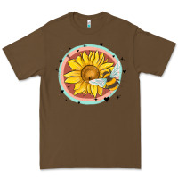 Cacao bee and sunflower Premium Tee - MaliasSmallBusiness