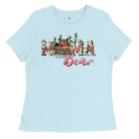 Baby Blue mama bear with daisy Ladies Tee - RanaPortraitStore