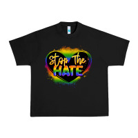 Black stop the hate pride lgbtq heart Urban Heavy Tee - LillyAllenDesigns