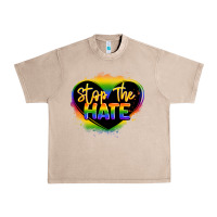 French Oak stop the hate pride lgbtq heart Urban Heavy Tee - LillyAllenDesigns