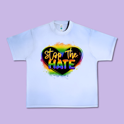 Stop The Hate Pride Lgbtq Heart Urban Heavy Tee Designed By Lillyallendesigns
