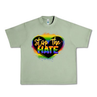 Oil Green stop the hate pride lgbtq heart Urban Heavy Tee - LillyAllenDesigns