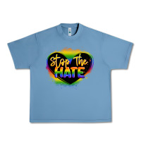 Pebble Blue stop the hate pride lgbtq heart Urban Heavy Tee - LillyAllenDesigns