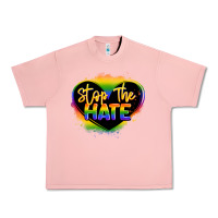 Salmon stop the hate pride lgbtq heart Urban Heavy Tee - LillyAllenDesigns