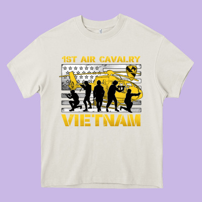 1st Air Cavalry Vietnam Veteran Heavy Core Tee Designed By Jasminsmagicworld