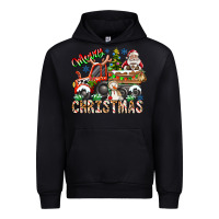 Black Merry Christmas  tractor Urban Hoodie - CowhideDigitalArt
