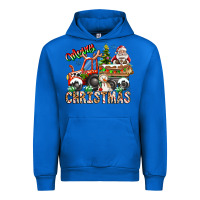 Cobalt Merry Christmas  tractor Urban Hoodie - CowhideDigitalArt