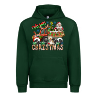 Forest Green Merry Christmas  tractor Urban Hoodie - CowhideDigitalArt