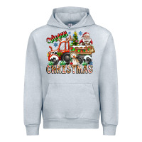 Heather Grey Merry Christmas  tractor Urban Hoodie - CowhideDigitalArt