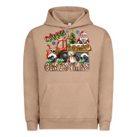 Pigment Burro Merry Christmas  tractor Urban Hoodie - CowhideDigitalArt