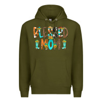 Army Green Blessed Mom Premium Hoodie - CowCowDesign