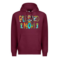 Burgundy Blessed Mom Premium Hoodie - CowCowDesign