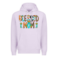 Lilac Blessed Mom Premium Hoodie - CowCowDesign