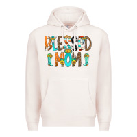 Pale Pink Blessed Mom Premium Hoodie - CowCowDesign