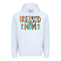 White Blessed Mom Premium Hoodie - CowCowDesign