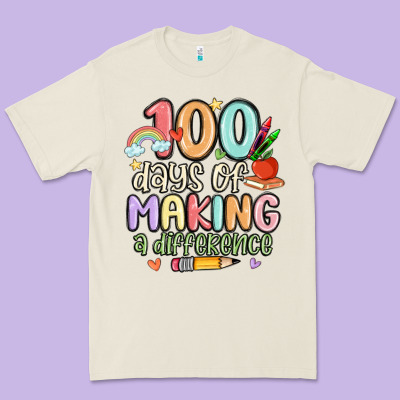 100 Days Of Making A Difference Premium Tee Designed By Maliassmallbusiness