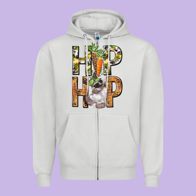 Hip Hop Easter Boy Easter Day Zipper Hoodie Designed By Howdyjamesfarm