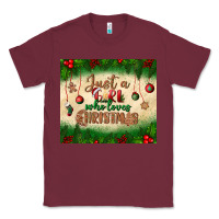 Burgundy just a girl who loves christmas tumbler Classic Tee - BundleAndBundleShop